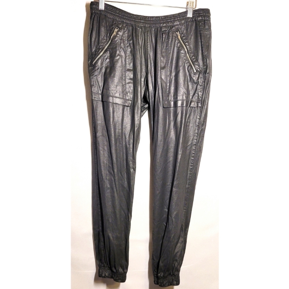 DWP Women’s Jogger Pants Size 25 Black Utility Zipper Pockets Elastic Waist